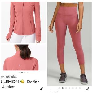Lululemon-  Define Jacket and Leggings Set in dark Pink